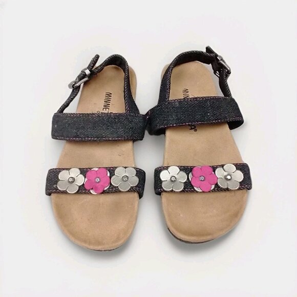 Minnetonka Harmony Black Sandals Toddler Girl's 11 youth - Picture 1 of 7
